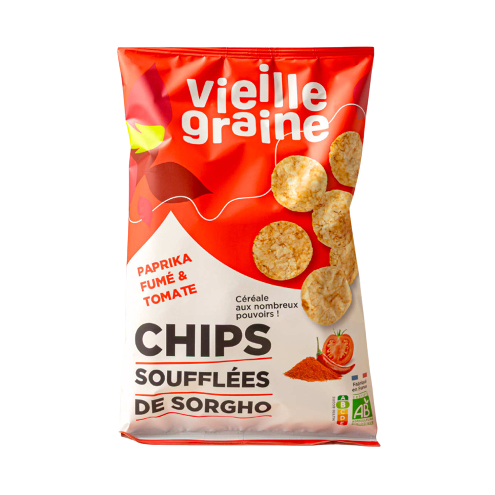 Chips soufflées de sorgho - Paprika fumé & tomate