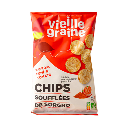 Chips soufflées de sorgho - Paprika fumé & tomate