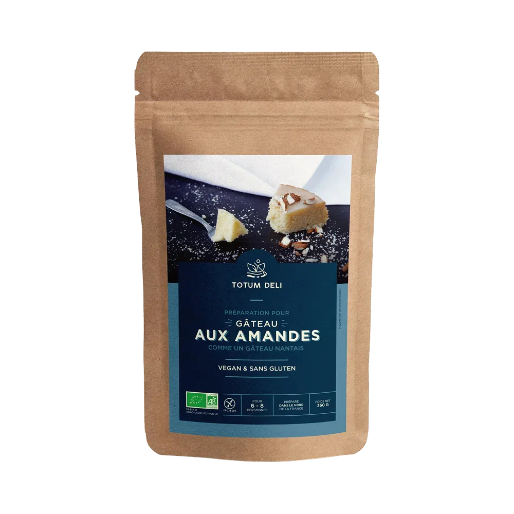 préparation de gâteau aux amande sans gluten et vegan de chez totum deli - nuten