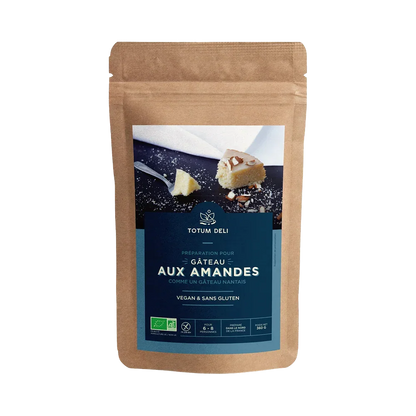 préparation de gâteau aux amande sans gluten et vegan de chez totum deli - nuten