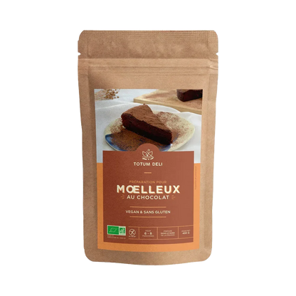préparation de moelleux au chocolat sans gluten de chez totum deli - nuten