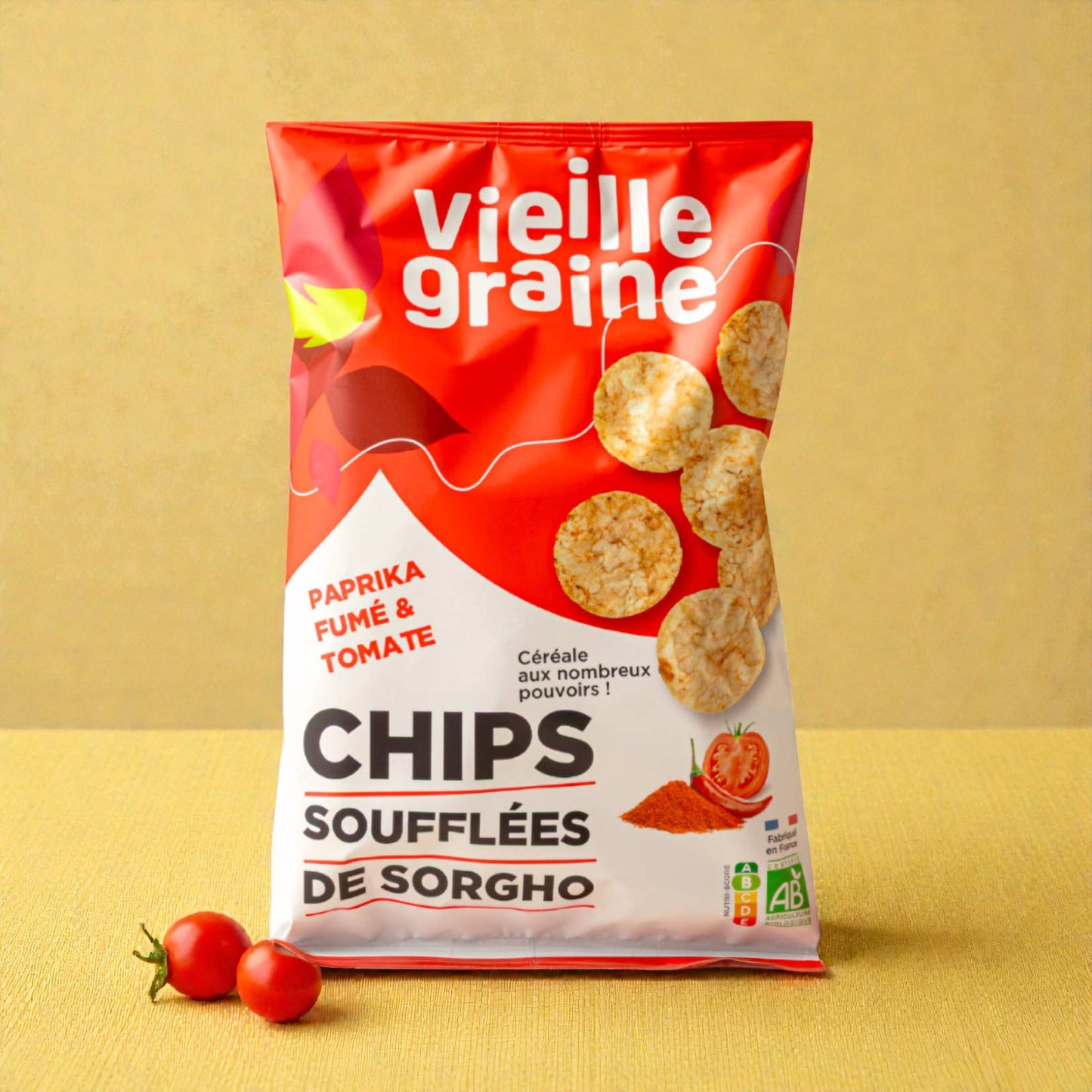 Chips soufflées de sorgho - Paprika fumé & tomate